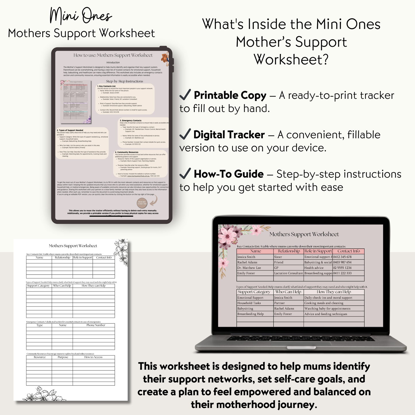 Mother’s Support Worksheet