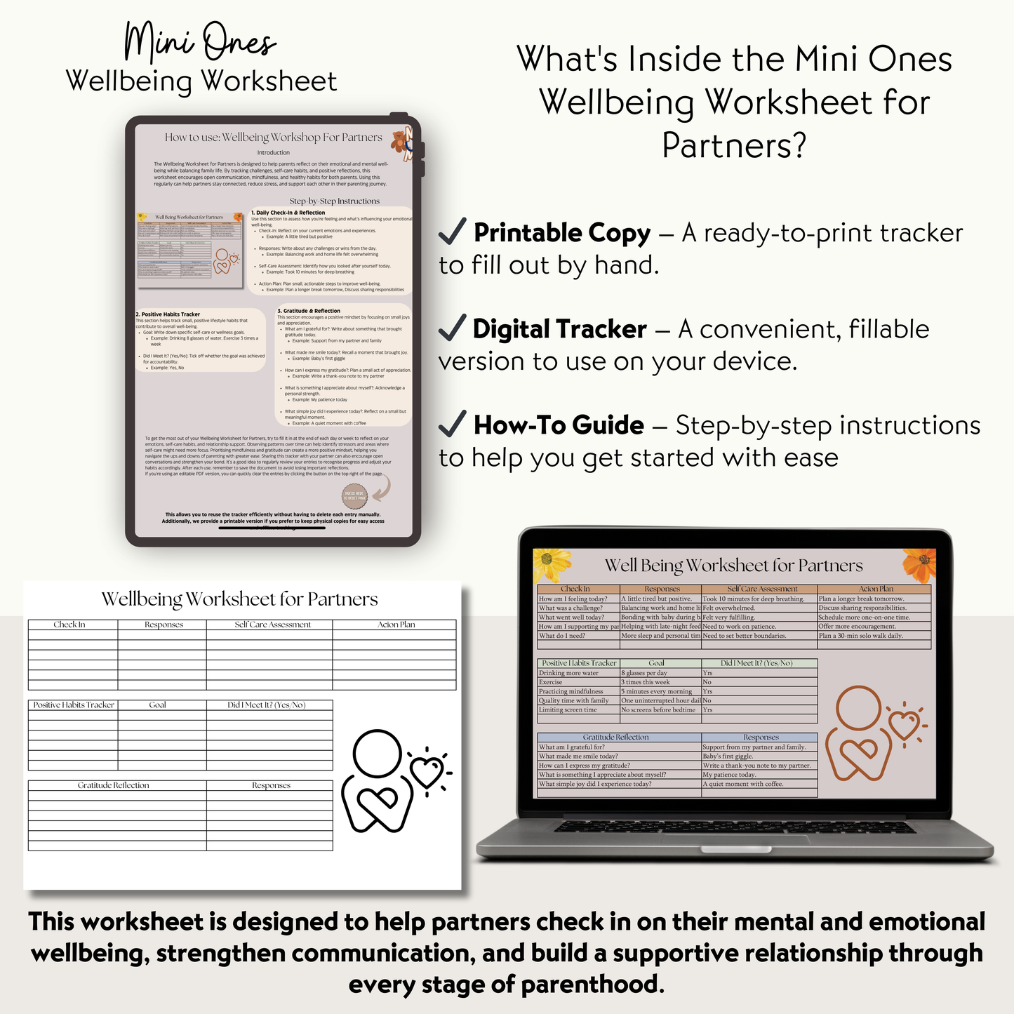 Wellbeing Worksheet For Partners