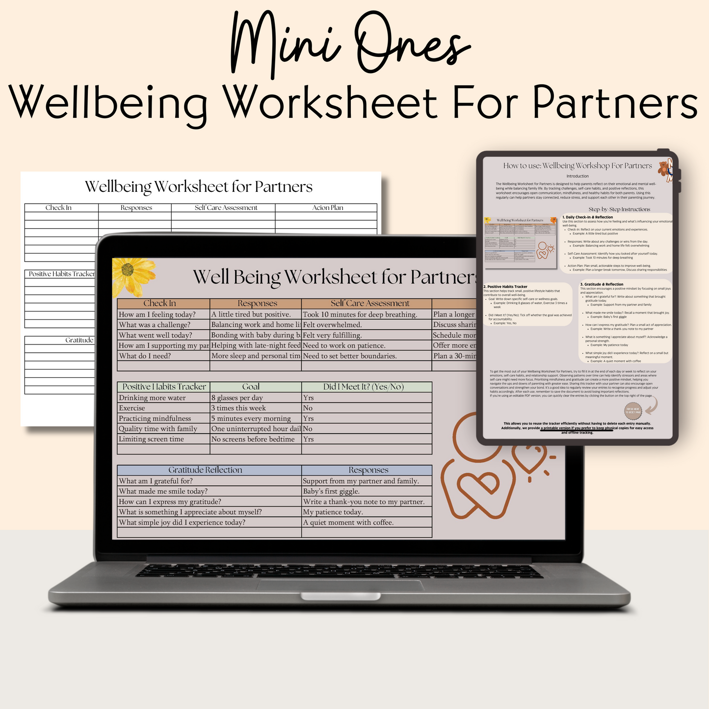 Wellbeing Worksheet For Partners