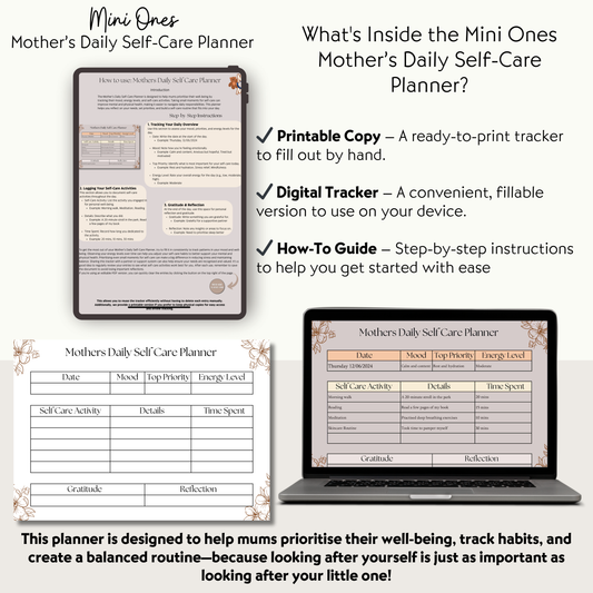 Mothers Daily Self Care Planner