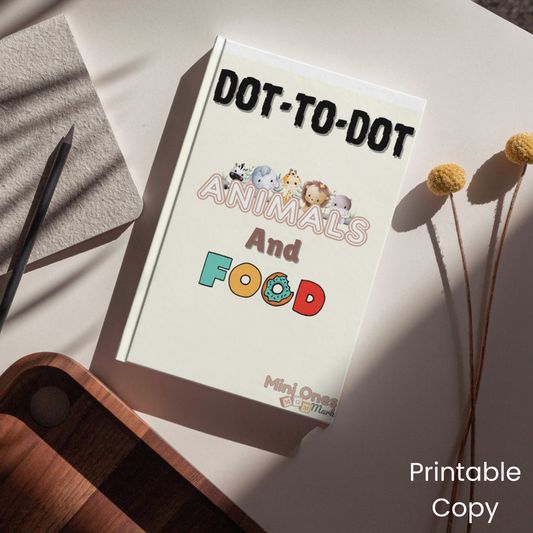 Food and Animal Dot-To-Dot Printable Book